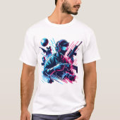 Gaming Mode Activated - Neon Gamer Art T-Shirt (Vorderseite)