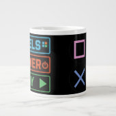 Gaming Mug – Pixels Power Play Neon Coffee Cup Jumbo-Tasse (Vorderseite)