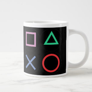 Gaming-Mug – Pixels Power Play Neon-Kaffeetasse Jumbo-Tasse