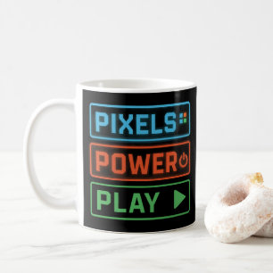 Gaming-Mug – Pixels Power Play Neon-Kaffeetasse Kaffeetasse
