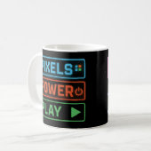 Gaming-Mug – Pixels Power Play Neon-Kaffeetasse Kaffeetasse (Vorderseite Links)