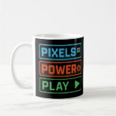 Gaming-Mug – Pixels Power Play Neon-Kaffeetasse Kaffeetasse (Links)