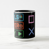 Gaming-Mug – Pixels Power Play Neon-Kaffeetasse Tasse (Zentrum)