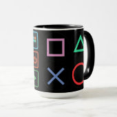 Gaming-Mug – Pixels Power Play Neon-Kaffeetasse Tasse (VorderseiteRechts)