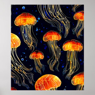 Gaming Ocean Qualle Art Poster