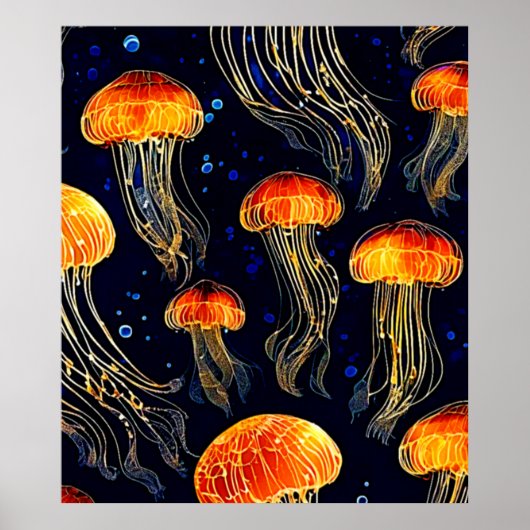Gaming Ocean Qualle Art Poster (Vorne)