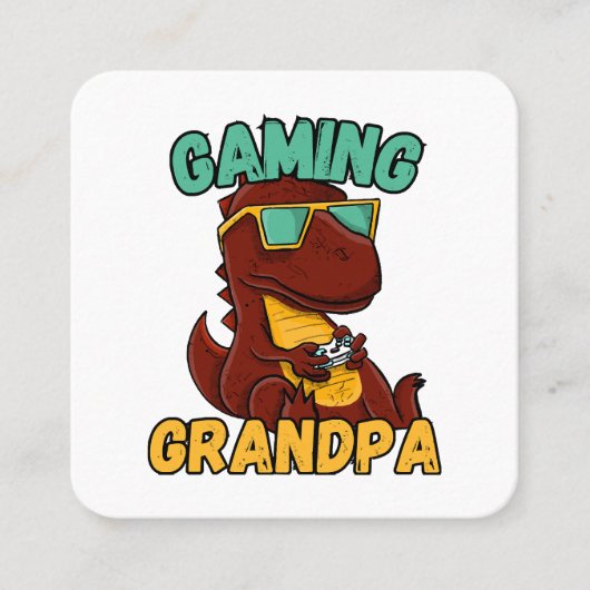 Gaming Opa Quadratische Visitenkarte (Vorderseite)