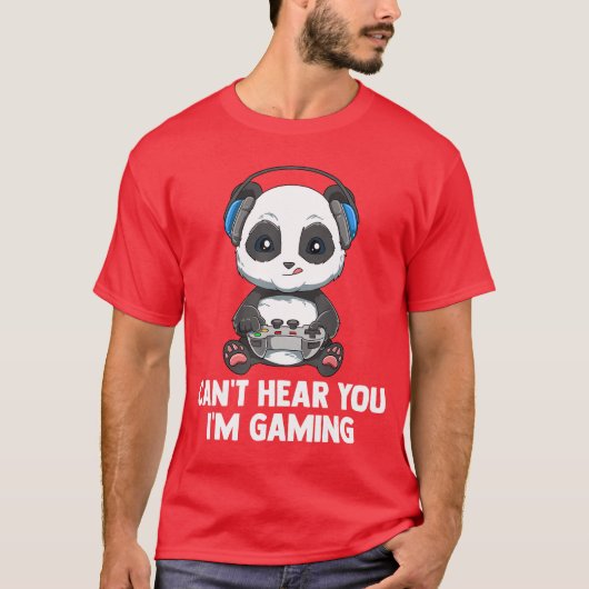 Gaming-Panda-Junge T-Shirt (Vorderseite)