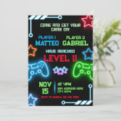 Gaming-Party Gemeinsame Einladung zum Geburtstag (Stehend Vorderseite)