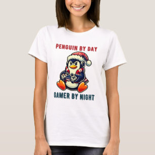 Gaming Penguin Weihnachten Funny Pinguin Gamer Pew T-Shirt