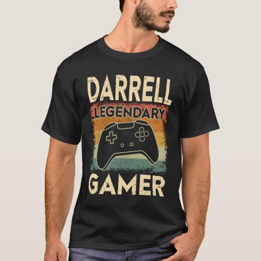 Gaming Personalized Name Darrell Legendary Gamer T-Shirt (Vorderseite)