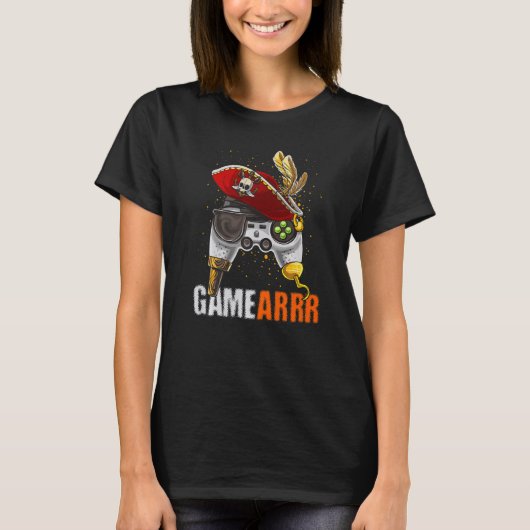 Gaming Pirate Hat controller Video Game Controller T-Shirt (Vorderseite)