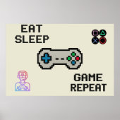 Gaming Poster – Pixel Art Gamer Room Wall Print (Vorne)