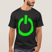 Gaming-Power Button Glow Neongrüner T - Shirt (Vorderseite)