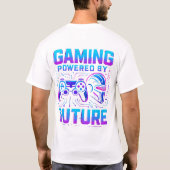 Gaming Powered by Future Neon Design T-Shirt (Rückseite)