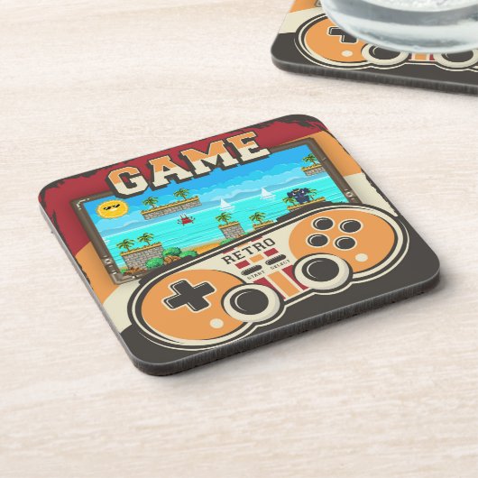 Gaming Remote Controller Retro Getränkeuntersetzer (Linke Seite)