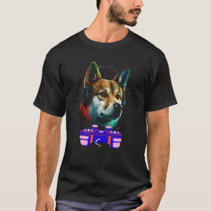 Gaming Shiba Inu Dog Player Animal Video Gamer Män T-Shirt