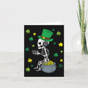 Gaming Skeleton St Patricks Day Gamer Leprechaun S Karte
