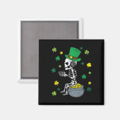 Gaming Skeleton St Patricks Day Gamer Leprechaun S Magnet (Vorderseite/Rückseite)
