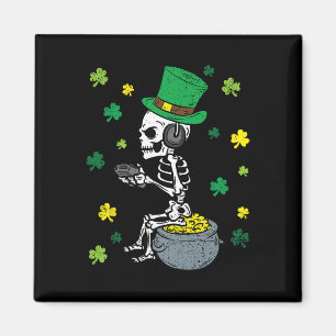 Gaming-Skelett St. Patrick's Day Gamer Leprechaun  Magnet