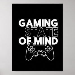 Gaming Staat von Videospielen Geek und Nerd Poster