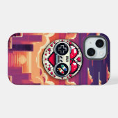 Gaming Sunset iPhone 15 Hülle (Rückseite (Horizontal))