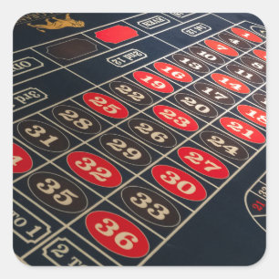 Gaming Table Roulette Las Vegas Quadratischer Aufkleber