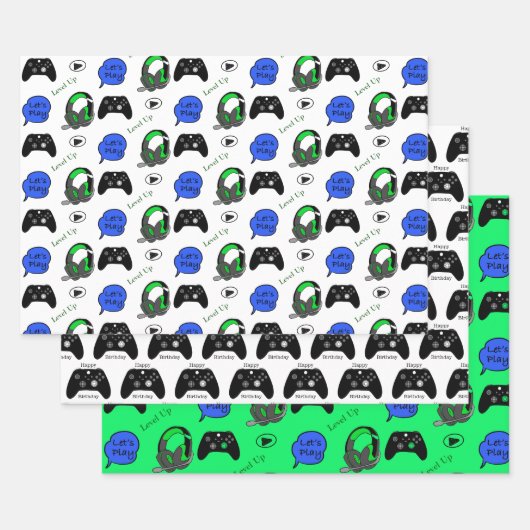 Gaming Thema Geburtstag Geschenkpapier Set (Set)