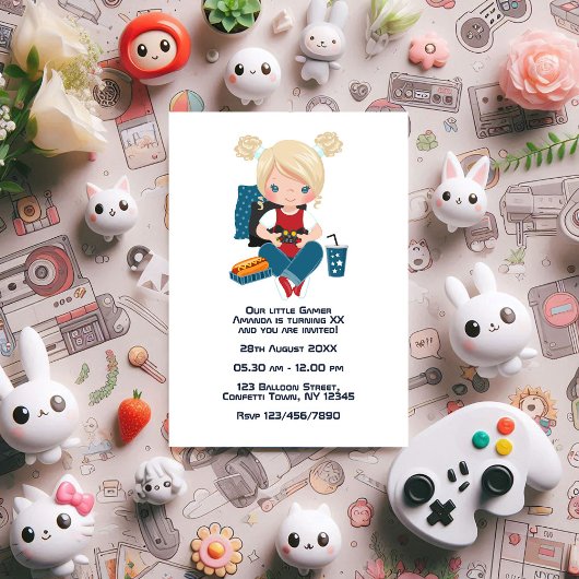 Gaming-Themed Kindergeburtstag Party Foto Einladung