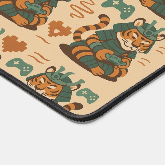 Gaming Tiger Warrior Repeating Schreibtischunterlage (Ecke)