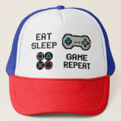 Gaming Trucker Hat – Pixel Art Gamer Snapback Truckerkappe (Vorderseite)