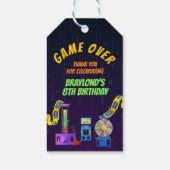 Gaming und Arcade Birthday Vielen Dank Geschenkanhänger (Rückseite)