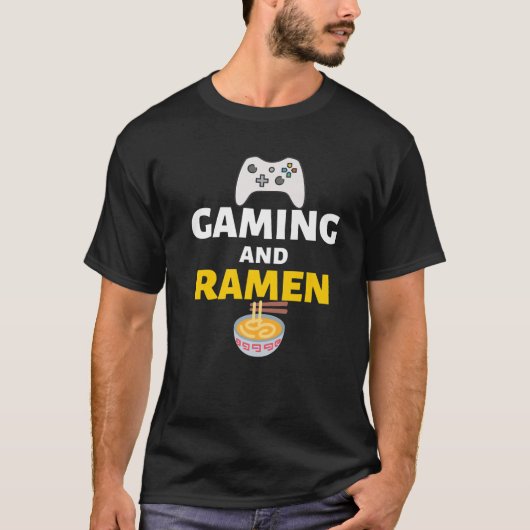 Gaming und Ramen Gamers Funny Meme T-Shirt (Vorderseite)