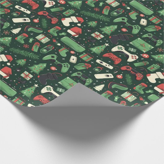 Gaming und Spiele Themenheilige Weihnachten Geschenkpapier (Ecke)