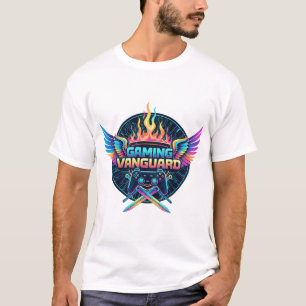 Gaming Vanguard Neon Crest T-Shirt Futuristische