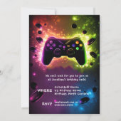 Gaming Video Custom Age Birthday Invitation Einladung (Rückseite)
