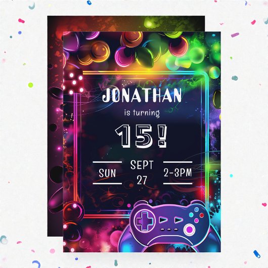 Gaming Video Custom Age Birthday Invitation Einladung