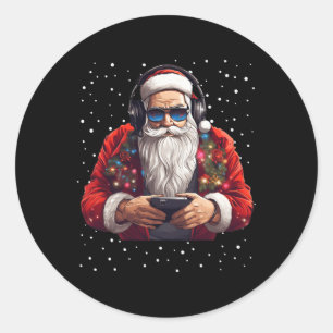 Gaming Video Gamer Game Controller Xmas Snow Runder Aufkleber
