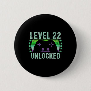 Gaming Vintage 22. Geburtstagsgeschenk 22 Jahre al Button