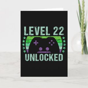 Gaming Vintage 22. Geburtstagsgeschenk 22 Jahre al Karte