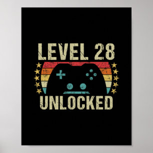 Gaming Vintage 28. Geburtstagsgeschenk 28 Jahre al Poster