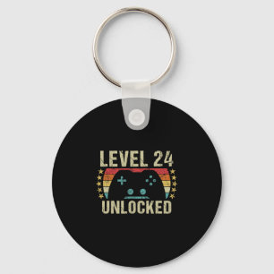 Gaming-Vintage-Geschenk zum 24. Geburtstag 24-jähr Schlüsselanhänger