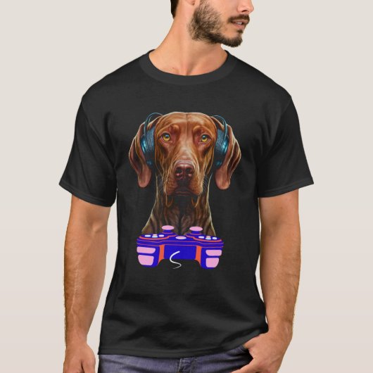 Gaming Vizsla Dog Player Animal Video Gamer  Men K T-Shirt (Vorderseite)