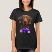 Gaming Vizsla Hund Spieler Tier Videospieler Männe T-Shirt (Vorderseite)