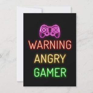 Gaming Warning Angry Gamer Einladung