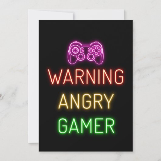 Gaming Warning Angry Gamer Save The Date (Vorderseite)