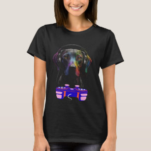 Gaming Weimaraner Dog Player Animal Video Gamer T-Shirt