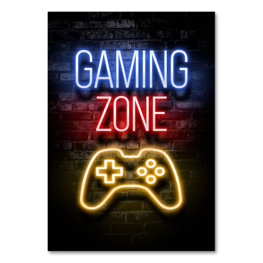 Gaming Zone Tischnummer (Vorderseite)