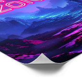 Gaming Zone Vibrannt Neon Colors Poster (Ecke)
