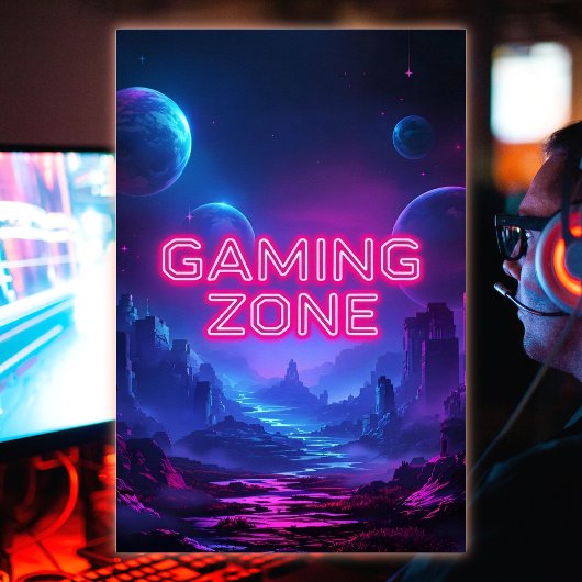 Gaming Zone Vibrannt Neon Colors Poster